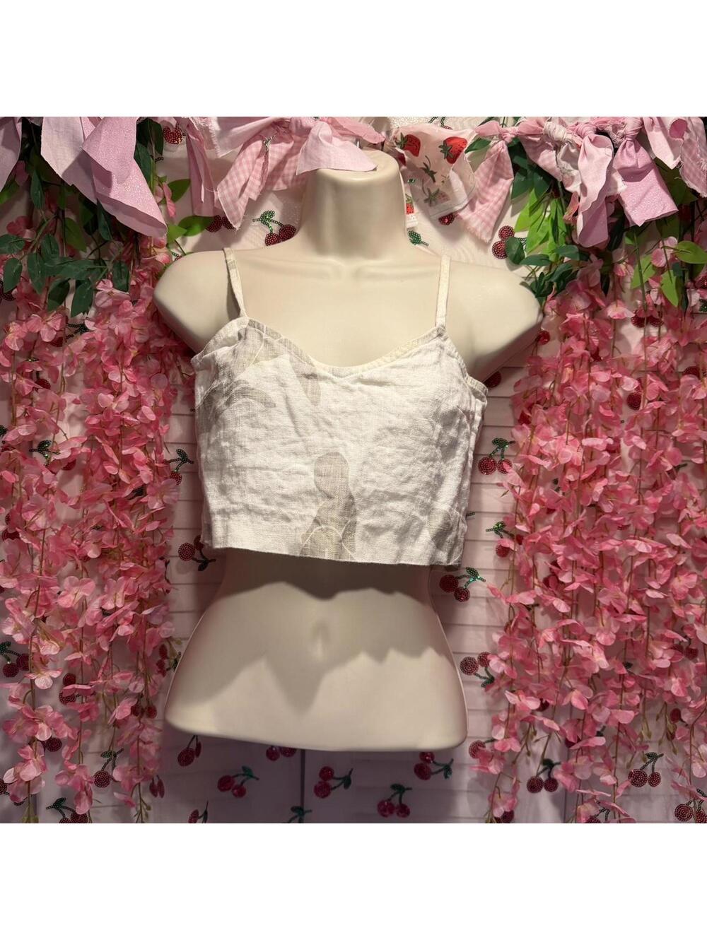 Paloma wool White linen crop top